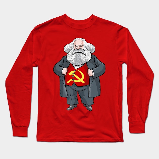 Karl Marx Long Sleeve T-Shirt by Mackaycartoons